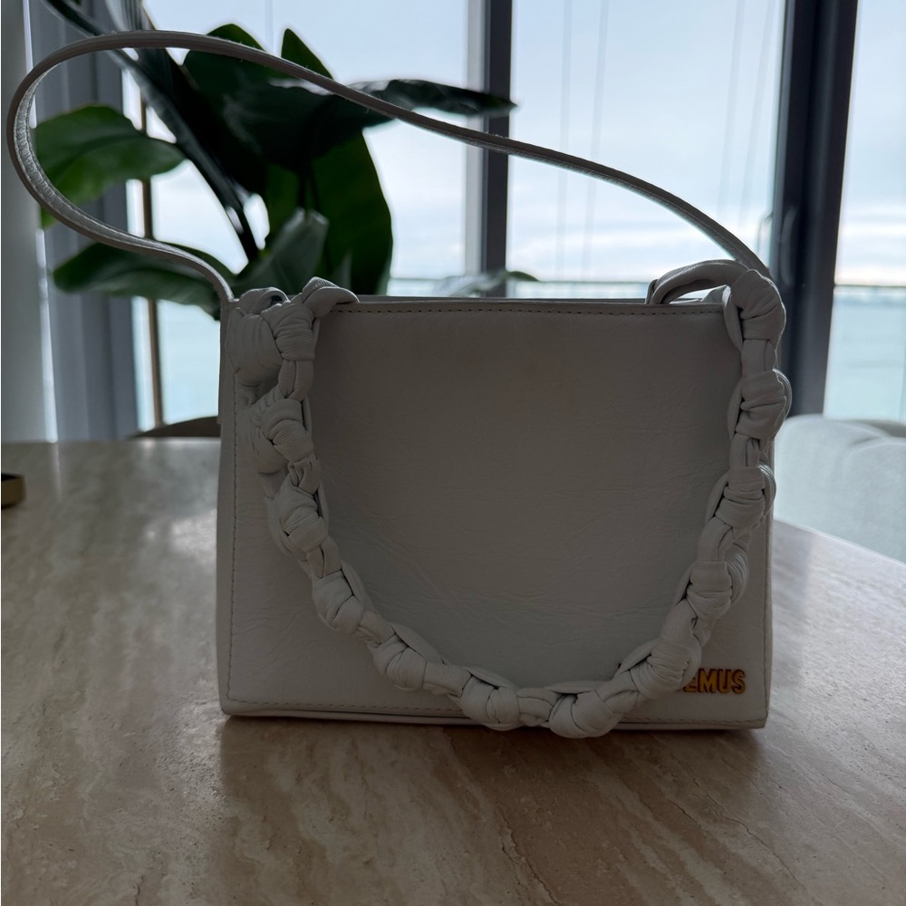 Jacquemus White Shoulder Bag with Braided Strap